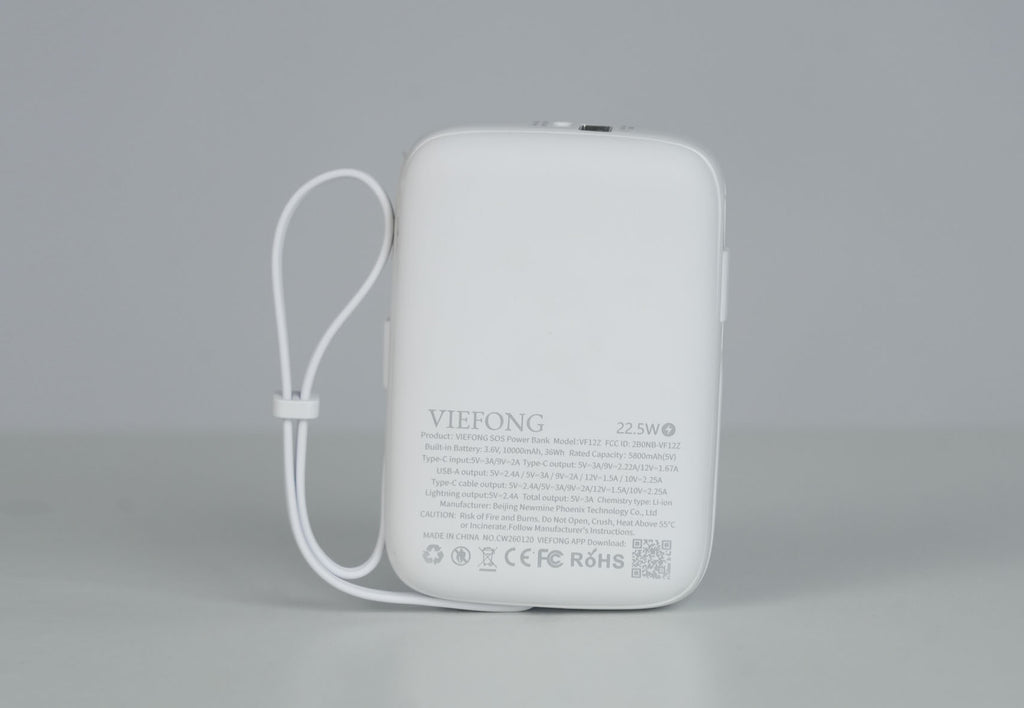 VIEFONG SOS Power Bank VF12Z – Emergency Portable Charger with 2.4GHz Wireless Signaling, FCC Certified Outdoor Backup Battery for Camping & Travel